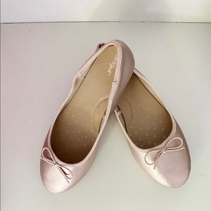 Cat & Jack ballet flats for big girls in rose gold